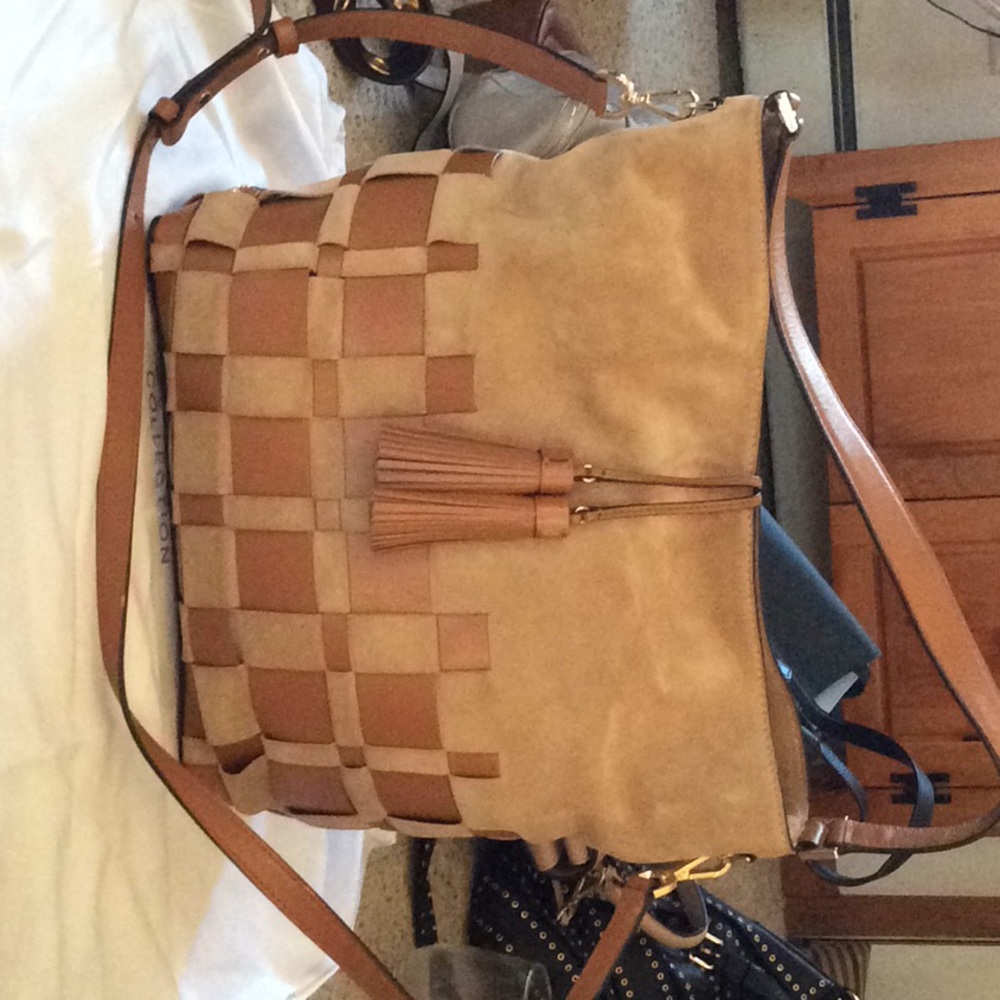 Michael kors suede shoulder bag